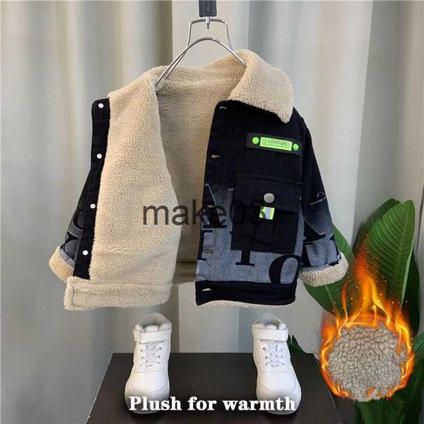 jackets winter boys' gradual color letter plush denim coat thickened warm fleece cotton clothes new children's wear j230728, Blue;gray
jackets winter boys' gradual color letter plush denim coat thickened warm fleece cotton clothes new children's wear j230728, Blue;gray