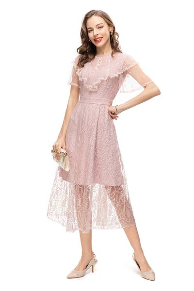 women's runway dresses o neck short sleeves embroidery ruffles beaded layered high street fashion designer vestidos, Black
women's runway dresses o neck short sleeves embroidery ruffles beaded layered high street fashion designer vestidos, Black