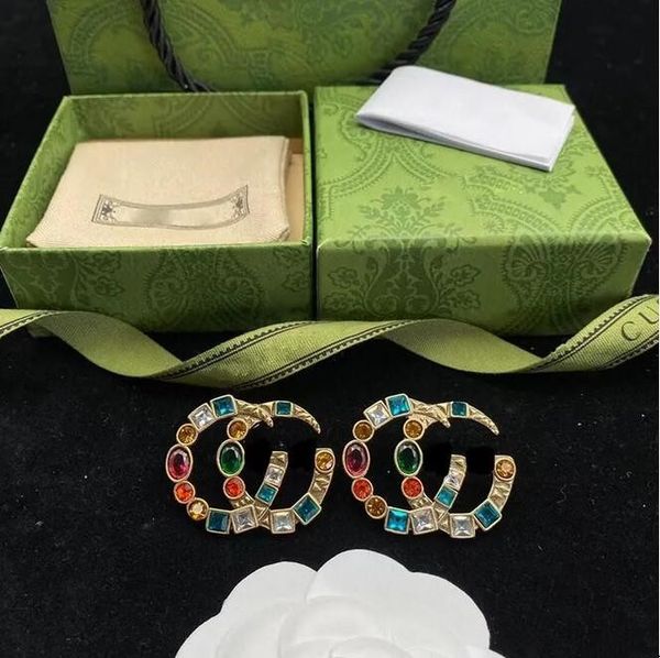 luxury g letters designer brand stud earrings retro vintage copper colorful crystal stone ear rings jewelry for women party with gift box pa, Black
luxury g letters designer brand stud earrings retro vintage copper colorful crystal stone ear rings jewelry for women party with gift box pa, Black