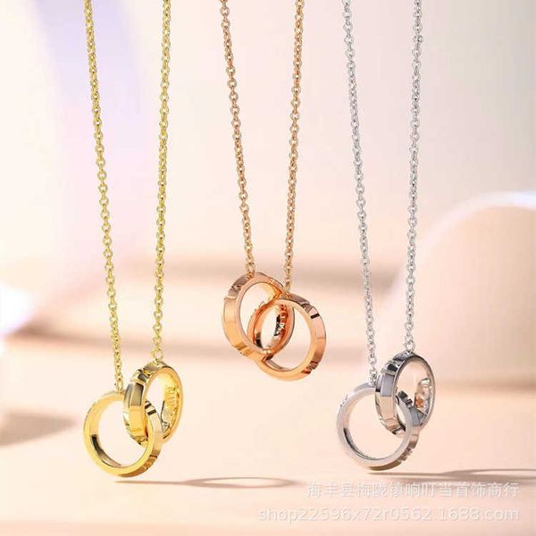 versatile v gold high edition tiffay double ring necklace women's new buckle roman letter pendant rose transit bead collar chain, Black
versatile v gold high edition tiffay double ring necklace women's new buckle roman letter pendant rose transit bead collar chain, Black