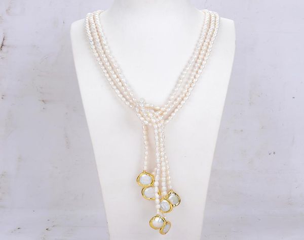 guaiguai jewelry 3 strands natural cultured white rice pearl pearl lariat long sweater chain necklace handmade for women real gems5093463, Silver
guaiguai jewelry 3 strands natural cultured white rice pearl pearl lariat long sweater chain necklace handmade for women real gems5093463, Silver