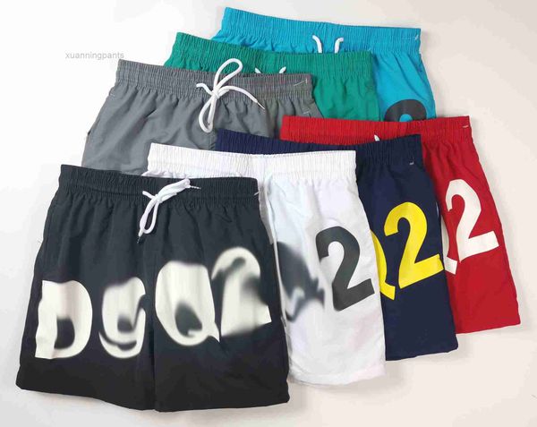 summer men's five part shorts quick drying big shorts men's surf pants printed shorts beach pants, White;black