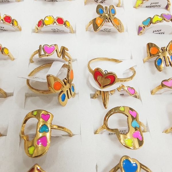 36pcs/lot oil dripping butterfly love round love stainless steel women's wedding ring fashionable hexagonal round mixed jewelry ring, Golden;silver
36pcs/lot oil dripping butterfly love round love stainless steel women's wedding ring fashionable hexagonal round mixed jewelry ring, Golden;silver