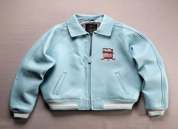 sky blue plus size lapel sheepskin leather jacket casual athletic flight suit9428101, Black;brown
sky blue plus size lapel sheepskin leather jacket casual athletic flight suit9428101, Black;brown