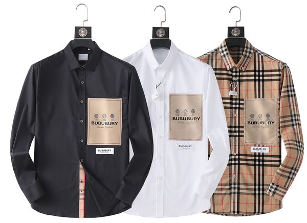 men's shirt designer brand spring and autumn new men's plaid shirt fashionable and generous european and american business office, White;black
men's shirt designer brand spring and autumn new men's plaid shirt fashionable and generous european and american business office, White;black