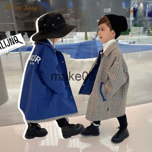 jackets baby boy girl long plaid jacket infant toddler child trench reversible windbreaker coat spring autumn baby clothes 112y j230728, Blue;gray
jackets baby boy girl long plaid jacket infant toddler child trench reversible windbreaker coat spring autumn baby clothes 112y j230728, Blue;gray