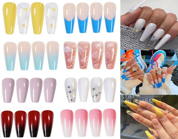 24pcs professional fake nails long ballerina half french acrylic nail tips press on nails full cover manicure beauty tools5349209, Red;gold
24pcs professional fake nails long ballerina half french acrylic nail tips press on nails full cover manicure beauty tools5349209, Red;gold