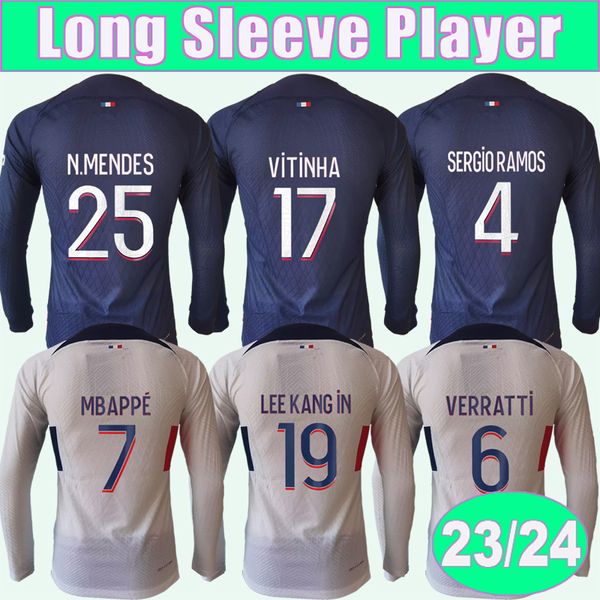 2023 24 kimpembe player version mens soccer jerseys saint germain marquinhos long sleeve verratti mbappe n.mendes home blue away football sh, Black;yellow
2023 24 kimpembe player version mens soccer jerseys saint germain marquinhos long sleeve verratti mbappe n.mendes home blue away football sh, Black;yellow