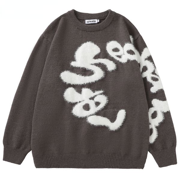women's sweaters autumn men knitted jumper hip hop letter jacquard knitwear streetwear harajuku fashion casual pullovers knit clothing, White;black
women's sweaters autumn men knitted jumper hip hop letter jacquard knitwear streetwear harajuku fashion casual pullovers knit clothing, White;black