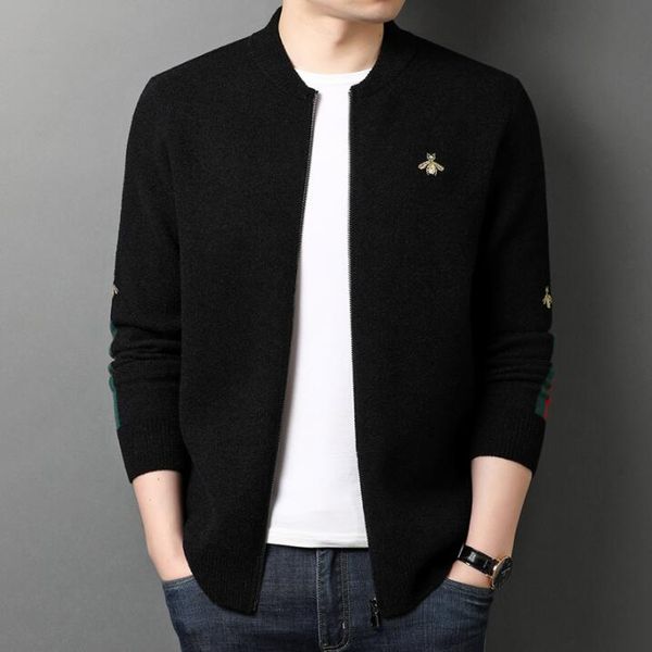 men sweater fashion knitted cardigan sweater black korean casual coats jacket g letters designer sweater clothes, White;black
men sweater fashion knitted cardigan sweater black korean casual coats jacket g letters designer sweater clothes, White;black