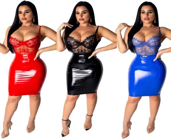 women lace faux leather club dresses girls adjustable spaghetti strap v neck zipper sheer mini party bodycon dress blue red b2576356, White;black
women lace faux leather club dresses girls adjustable spaghetti strap v neck zipper sheer mini party bodycon dress blue red b2576356, White;black
