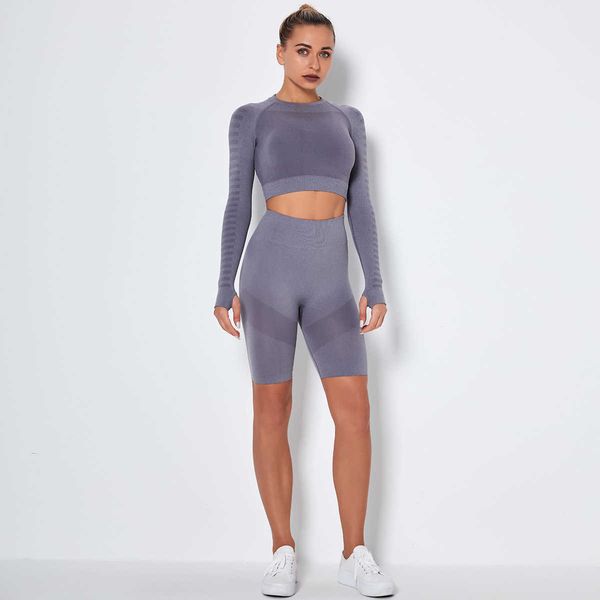 ll yoga long sleeve + sports shorts two-piece women's fitness sports suit striped breathable workout clothes gym women's yoga set
ll yoga long sleeve + sports shorts two-piece women's fitness sports suit striped breathable workout clothes gym women's yoga set