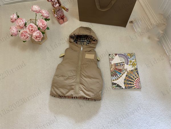 high end children jackets 2023fw winter down vest jacekts double-faced vest for boys and girls khaki patchwork jackets brand designer kids v, Blue;gray
high end children jackets 2023fw winter down vest jacekts double-faced vest for boys and girls khaki patchwork jackets brand designer kids v, Blue;gray