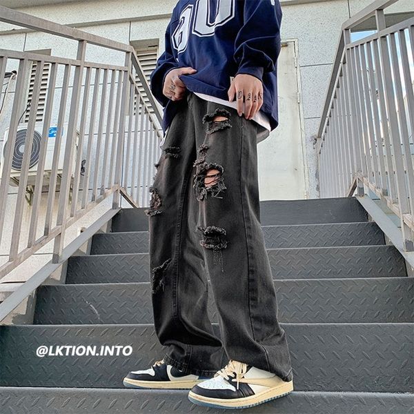 men's jeans american style hole baggy men autumn niche design high street wide leg denim pants versatile straight trousers 230729, Blue
men's jeans american style hole baggy men autumn niche design high street wide leg denim pants versatile straight trousers 230729, Blue