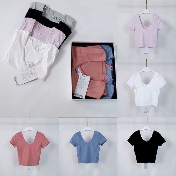 ll yoga gym clothes womens sports t shirts ladies sports short sleeve tight crop t-shirts running fitness exercise tees 
ll yoga gym clothes womens sports t shirts ladies sports short sleeve tight crop t-shirts running fitness exercise tees