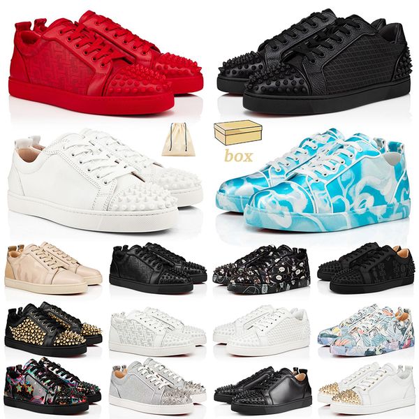 with box red bottoms shoes low cut platform designer sneakers mens womens luxurys vintage loafers fashion spikes party luxury casual trainer, Black
with box red bottoms shoes low cut platform designer sneakers mens womens luxurys vintage loafers fashion spikes party luxury casual trainer, Black