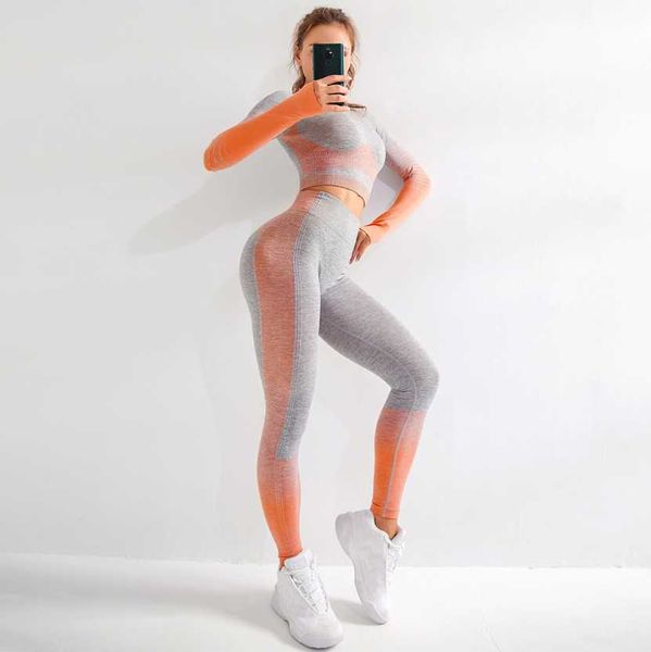 ll two piece set women sports leggings high waist women yoga pants long sleeve seamless tights workout squat proof sportswear
ll two piece set women sports leggings high waist women yoga pants long sleeve seamless tights workout squat proof sportswear