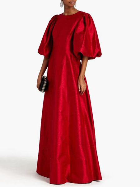 retro long red taffeta evening dresses with sleeves middle east a-line o-neck pleats floolength zipper back robe de soiree for women, Black;red
retro long red taffeta evening dresses with sleeves middle east a-line o-neck pleats floolength zipper back robe de soiree for women, Black;red