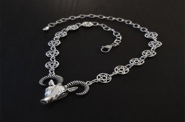 pendant necklaces gothic goat head choker necklace charm ram and pentagram chain jewelry wicca satanic occult modern witchy women8751185, Silver
pendant necklaces gothic goat head choker necklace charm ram and pentagram chain jewelry wicca satanic occult modern witchy women8751185, Silver