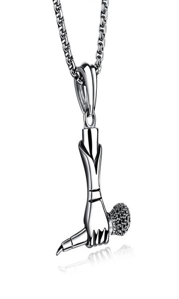 silver microphone with hand necklace in stainless steel musician music lover singer vocalist choir rocker star hip hop jewelry302p6070201
silver microphone with hand necklace in stainless steel musician music lover singer vocalist choir rocker star hip hop jewelry302p6070201