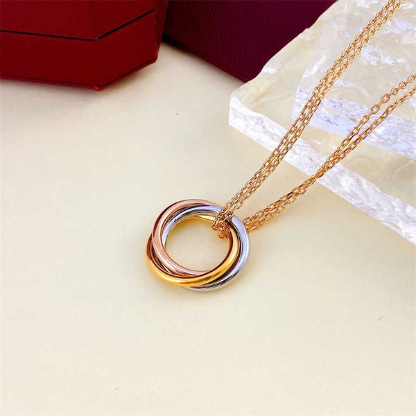 trinity necklace jewelry three ring three color necklace single diamond pendant collar chain women's fashion versatile, Silver
trinity necklace jewelry three ring three color necklace single diamond pendant collar chain women's fashion versatile, Silver
