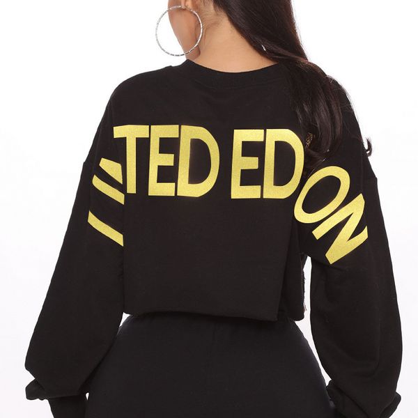 womens hoodies sweatshirts womens sweater autumn and winter back letter printing round neck short exposed navel trend 230729, Black
womens hoodies sweatshirts womens sweater autumn and winter back letter printing round neck short exposed navel trend 230729, Black
