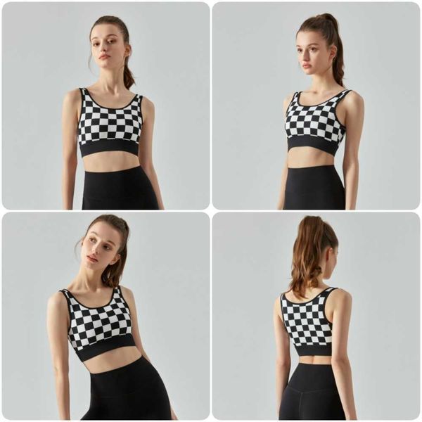 ll-01 2023 naked feeling sports bra high strength shockproof running fitness vest checkerboard yoga bra with chest pad
ll-01 2023 naked feeling sports bra high strength shockproof running fitness vest checkerboard yoga bra with chest pad