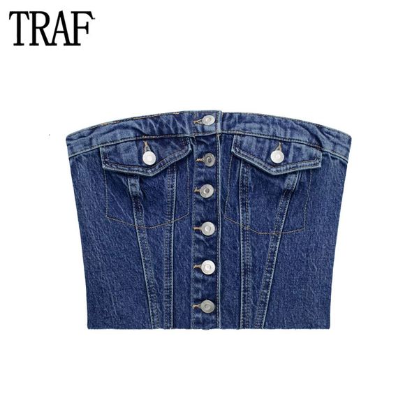 women's tanks camis traf denim corset female blue backless crop women off shoulder bustier ladies streetwear tank women 230728, White
women's tanks camis traf denim corset female blue backless crop women off shoulder bustier ladies streetwear tank women 230728, White