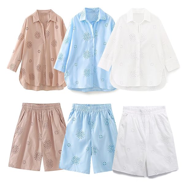 womens two piece pants traf women fashion hollow embroidery blouses vintage three quarter sleeve buttonup female shirts blusas chic 230729, White
womens two piece pants traf women fashion hollow embroidery blouses vintage three quarter sleeve buttonup female shirts blusas chic 230729, White