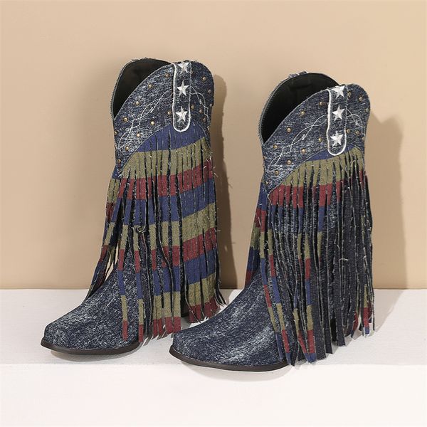 boots comfy retro ethnic fringe women boots fashion stylish patchwork vintage denim rivet cowgirl women shoes dropshopping 230728, Black
boots comfy retro ethnic fringe women boots fashion stylish patchwork vintage denim rivet cowgirl women shoes dropshopping 230728, Black