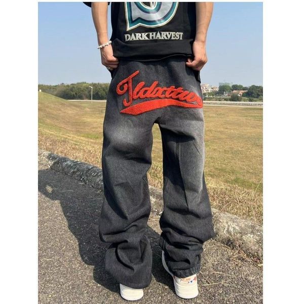 mens jeans american letter flocking embroidery jeans mens straight trousers slim fit wideleg pants vintage washed jeans slouchy jeans 230729, Blue
mens jeans american letter flocking embroidery jeans mens straight trousers slim fit wideleg pants vintage washed jeans slouchy jeans 230729, Blue