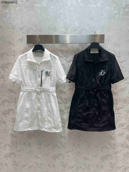 new spring elgenat lady shirt drawstring dress women turn-down collar short sleeve high waist casual dresses, White;black
new spring elgenat lady shirt drawstring dress women turn-down collar short sleeve high waist casual dresses, White;black