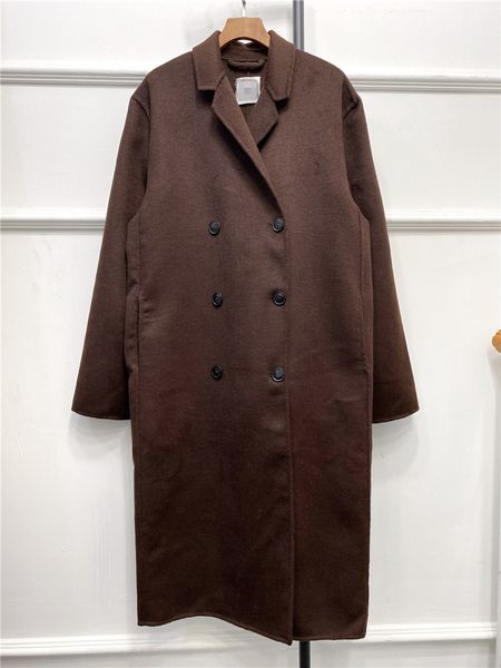 new t-oteme simple commuter double breasted wool coat women's mid length wool coat, Black
new t-oteme simple commuter double breasted wool coat women's mid length wool coat, Black