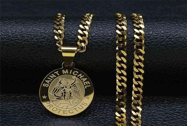 saint michael protect us archangel stainless steel chian necklace men women gold color necklace charm jewelry joyas nxh87s05 h11255582890, Silver
saint michael protect us archangel stainless steel chian necklace men women gold color necklace charm jewelry joyas nxh87s05 h11255582890, Silver