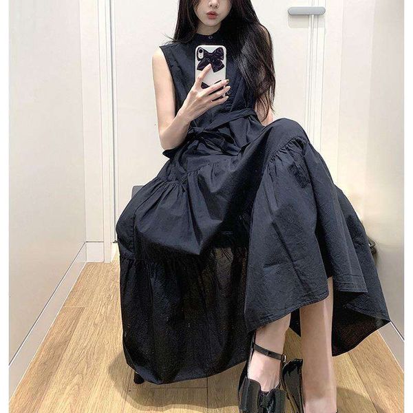 sleeveless dress with spaghetti straps for women summer design sweet age reducing black mid length, Black;gray
sleeveless dress with spaghetti straps for women summer design sweet age reducing black mid length, Black;gray