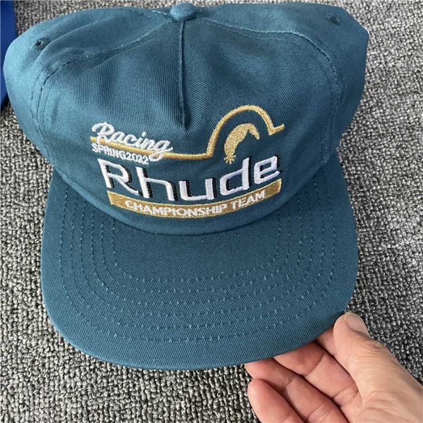 racing embroidery rhude baseball cap men women sunscreen adjustable hats inside tags, Blue;gray
racing embroidery rhude baseball cap men women sunscreen adjustable hats inside tags, Blue;gray