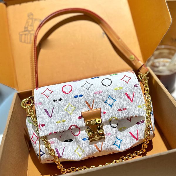 colorful printed woman designer flap baguette bag golden lock chain two-tone adjustable leather strap medium shoulder handbag holiday trends
colorful printed woman designer flap baguette bag golden lock chain two-tone adjustable leather strap medium shoulder handbag holiday trends