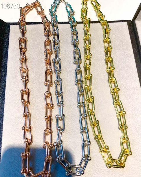 luxury vintage hardware brand designer copper necklacce with 18k gold plated bucklet lock thick chains for women2662866, Silver
luxury vintage hardware brand designer copper necklacce with 18k gold plated bucklet lock thick chains for women2662866, Silver