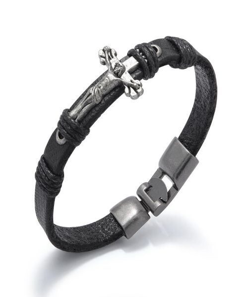 antique finish stainless steel jesus christ crucifix leather bracelet for men5443256, Golden;silver
antique finish stainless steel jesus christ crucifix leather bracelet for men5443256, Golden;silver