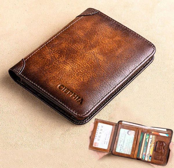 genuine leather rfid protection wallets for men vintage thin short multi function id credit card holder money bag3218514, Black
genuine leather rfid protection wallets for men vintage thin short multi function id credit card holder money bag3218514, Black