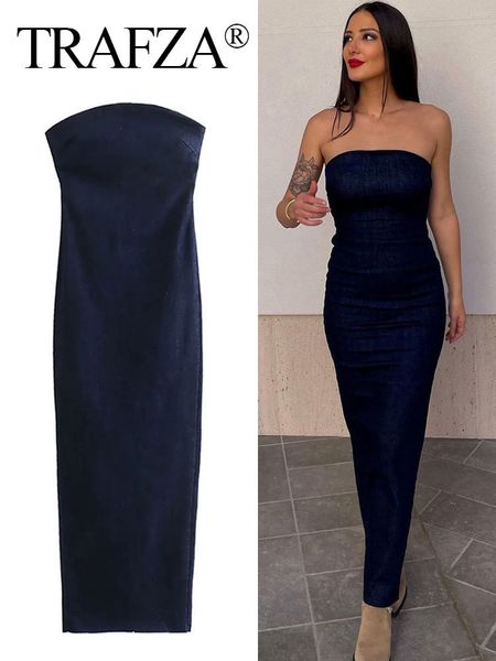 basic casual dresses trafza denim dress women off shoulder strapless corset dress black zipper slim midi dress female elegant party sleevele, Black;gray
basic casual dresses trafza denim dress women off shoulder strapless corset dress black zipper slim midi dress female elegant party sleevele, Black;gray