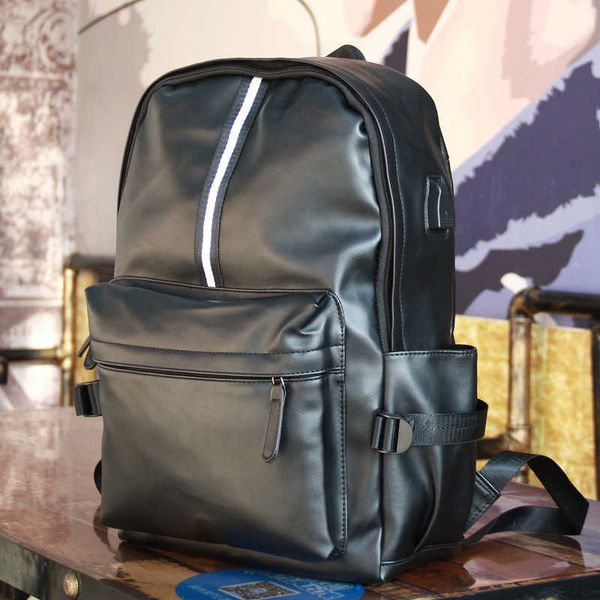 leather korean version men's backpack fashion trend female student school bag 230715
leather korean version men's backpack fashion trend female student school bag 230715