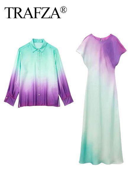 two piece dress trafza women's tie dye satin blouse dress set long sleeve button print shirt o neck short sleeve dress summer female dr, White
two piece dress trafza women's tie dye satin blouse dress set long sleeve button print shirt o neck short sleeve dress summer female dr, White