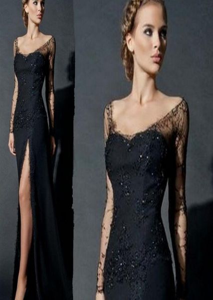 side slit long sleeves lace evening dress black women chiffon formal lace evening gowns china robe de soiree abendkleider6840058, Black;red
side slit long sleeves lace evening dress black women chiffon formal lace evening gowns china robe de soiree abendkleider6840058, Black;red
