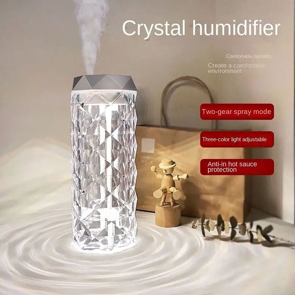 Image of Crystal Humidifier: USB Aromatherapy Table Lamp for a Cleaner, Fresher Bedroom Atmosphere
