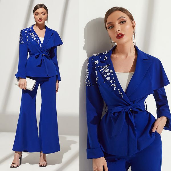 fashion women pants suits crystal beading blazer sets loose flare trouser 2 pieces custom made for lady, Black;red
fashion women pants suits crystal beading blazer sets loose flare trouser 2 pieces custom made for lady, Black;red