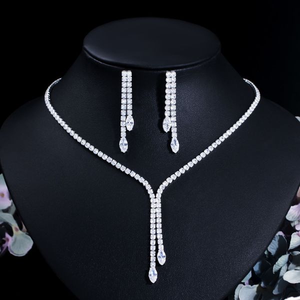 wedding jewelry sets cwwzircons bling tassel drop cubic zirconia paved women party fashion bridal necklace and earrings t625 230729, Slivery;golden
wedding jewelry sets cwwzircons bling tassel drop cubic zirconia paved women party fashion bridal necklace and earrings t625 230729, Slivery;golden