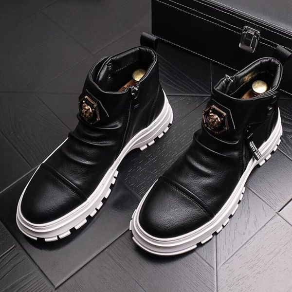 new platform white loafers high-end leather boots anti-wrinkle high-boots party wedding shoes high-end punk comfort shoe zapatos hombre b5, Black
new platform white loafers high-end leather boots anti-wrinkle high-boots party wedding shoes high-end punk comfort shoe zapatos hombre b5, Black