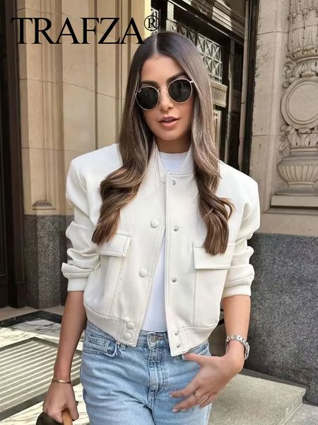 women's jackets trafza women elegant solid jacket long sleeve button slim cropped coat female fashion streetwear casual chic woman 230, Black;brown
women's jackets trafza women elegant solid jacket long sleeve button slim cropped coat female fashion streetwear casual chic woman 230, Black;brown