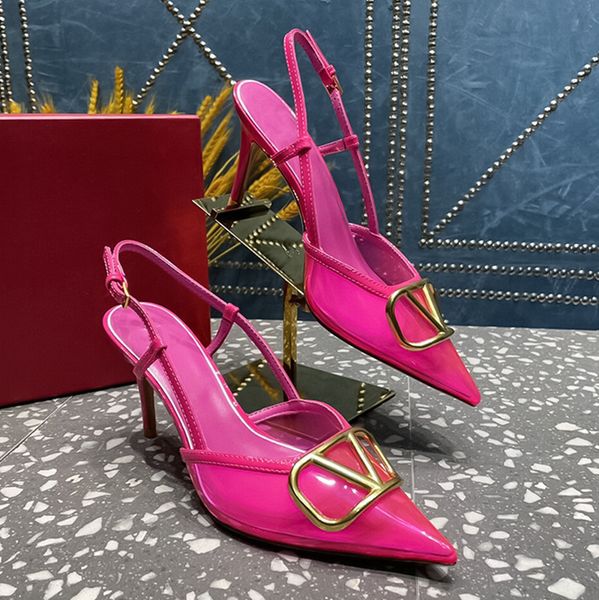 pointed pvc metal sandals true leather shoes with fine heel high heel womens shoes luxury designer all wear large size commuter shoes 8cm si, Black
pointed pvc metal sandals true leather shoes with fine heel high heel womens shoes luxury designer all wear large size commuter shoes 8cm si, Black